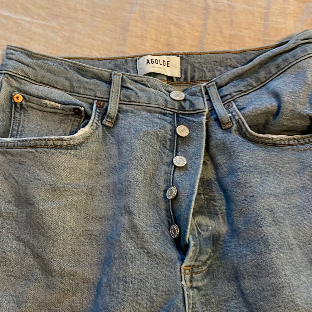 Agolde Riley light wash button fly size 28